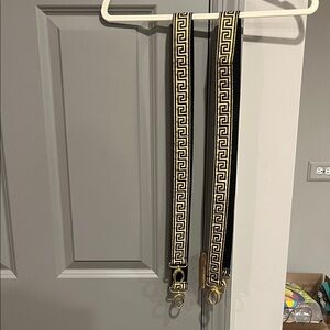 Black and Gold Patterned Purse Strap
